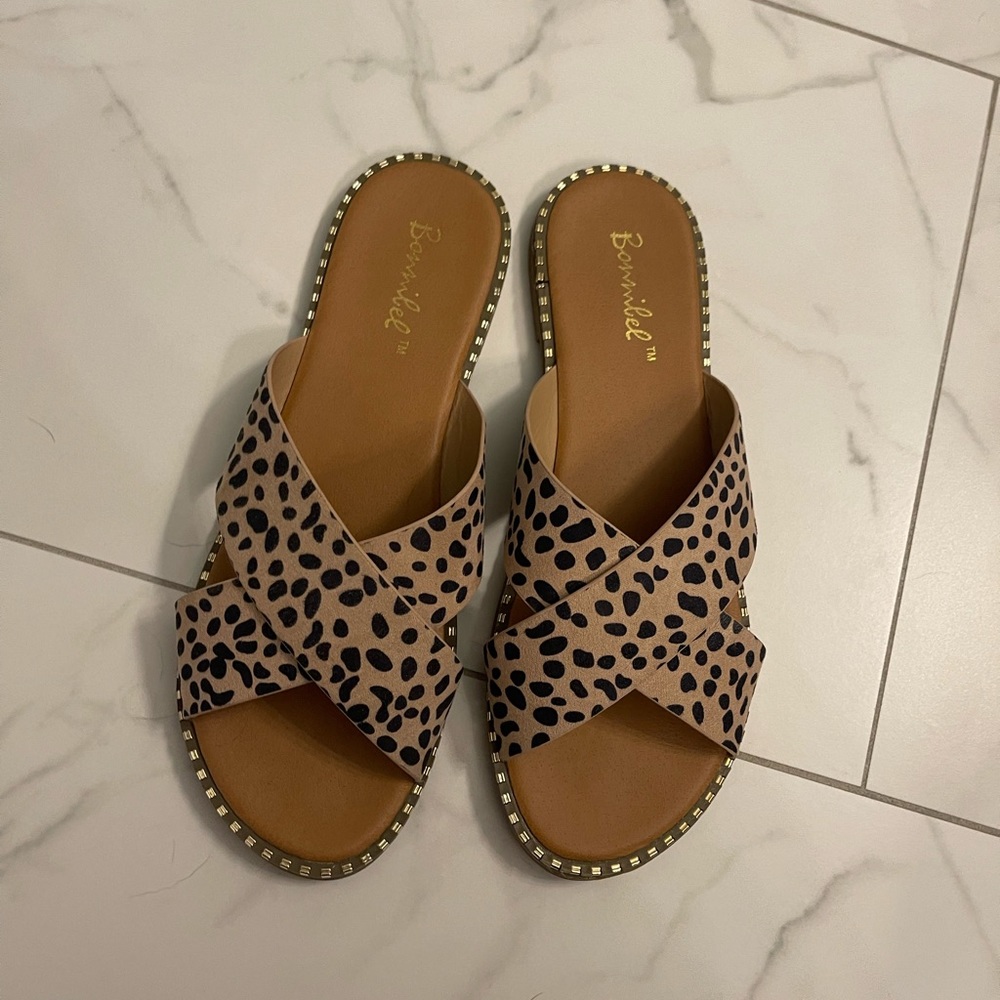 Cheetah print sandals